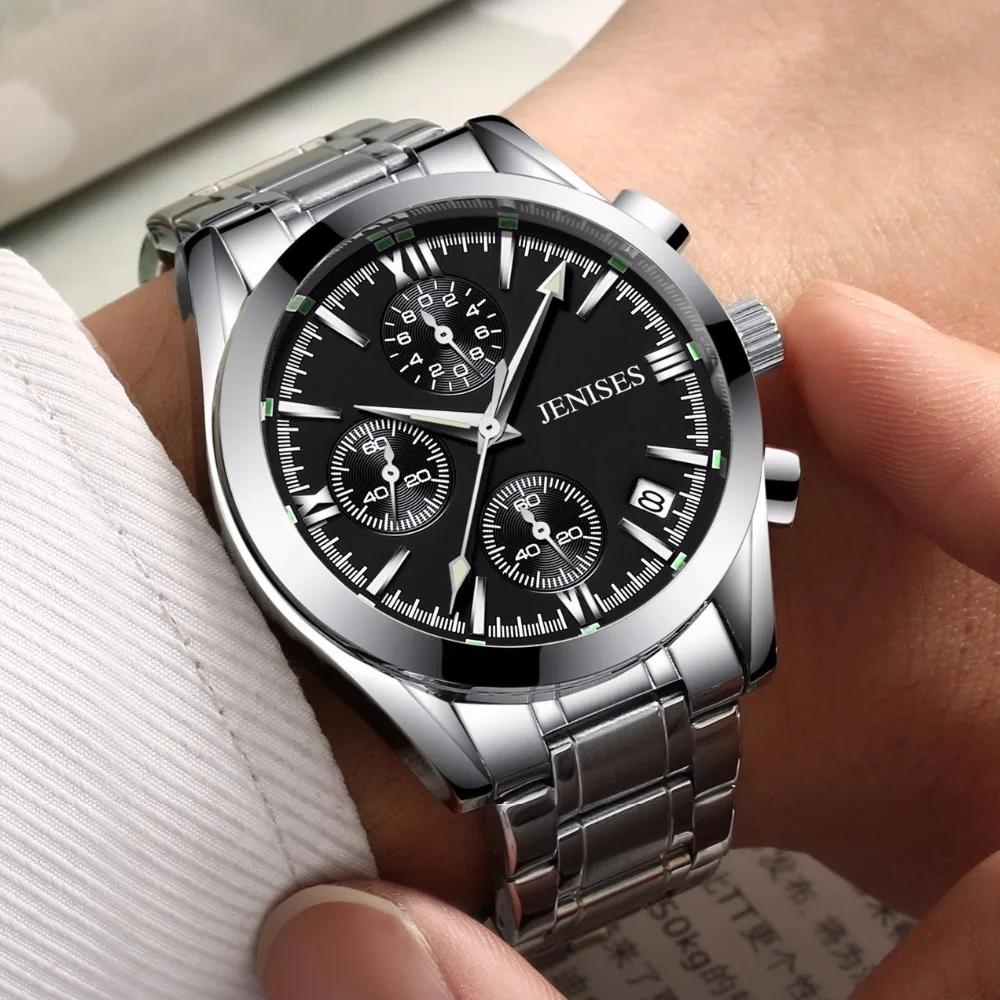 Мужские часы Jenises 2020 новый стиль роскошные из нержавеющей стали для бизнесмена