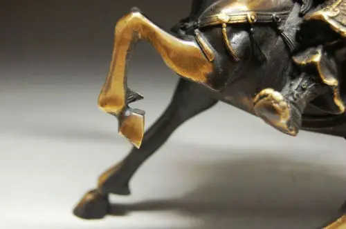 Редкие прекрасно китайская Бронзовая статуэтка Те Гуань гонг и лошадь NR | Дом сад