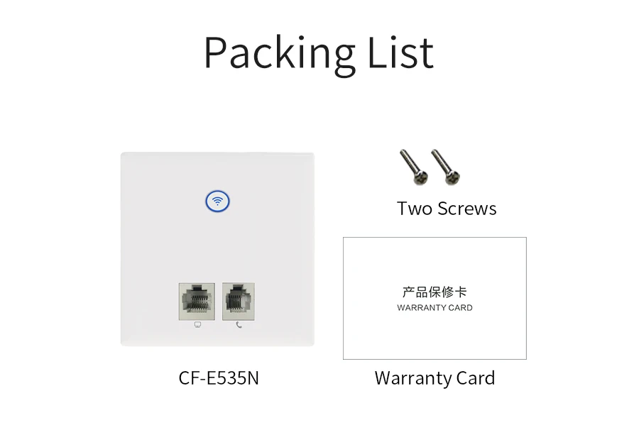 Настенный Беспроводной Wi-Fi роутер COMFAST 300 Мбит/с RJ11 + RJ45 порт AP 2 4G точка доступа 86