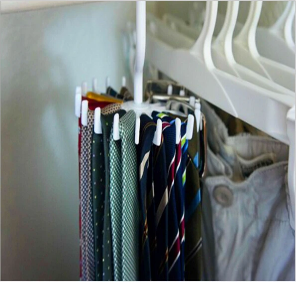 Складная регулируемая пластиковая вешалка для галстуков с вращением на 360