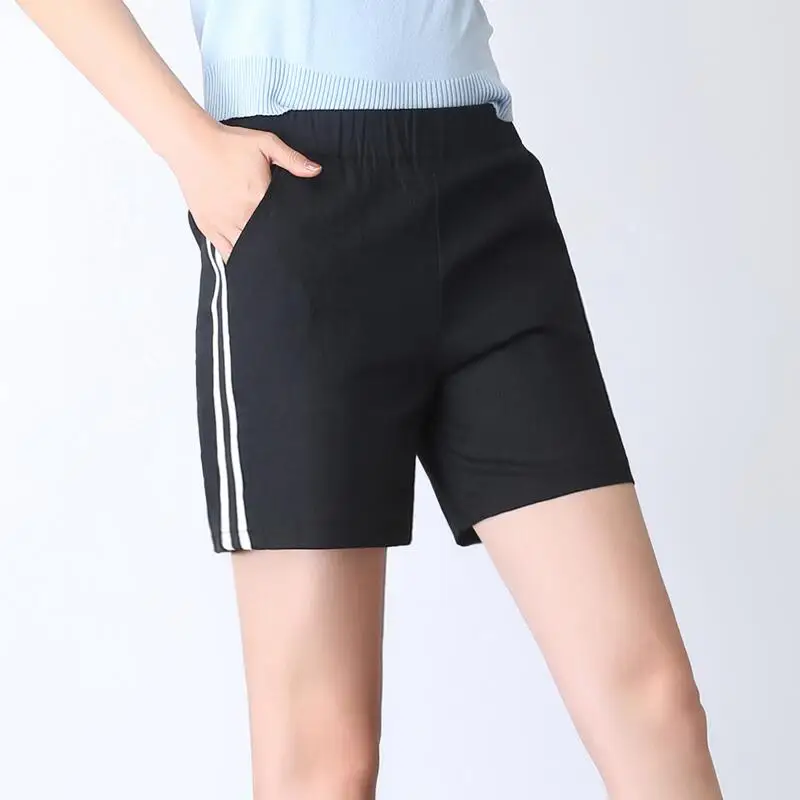 Корейский стиль летние женские хлопковые льняные шорты размера плюс M-7XL короткие