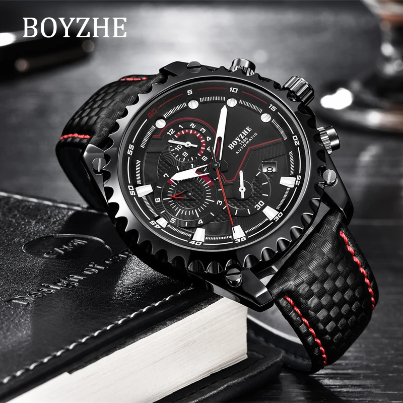 Мужские автоматические механические часы BOYZHE спортивные Роскошные