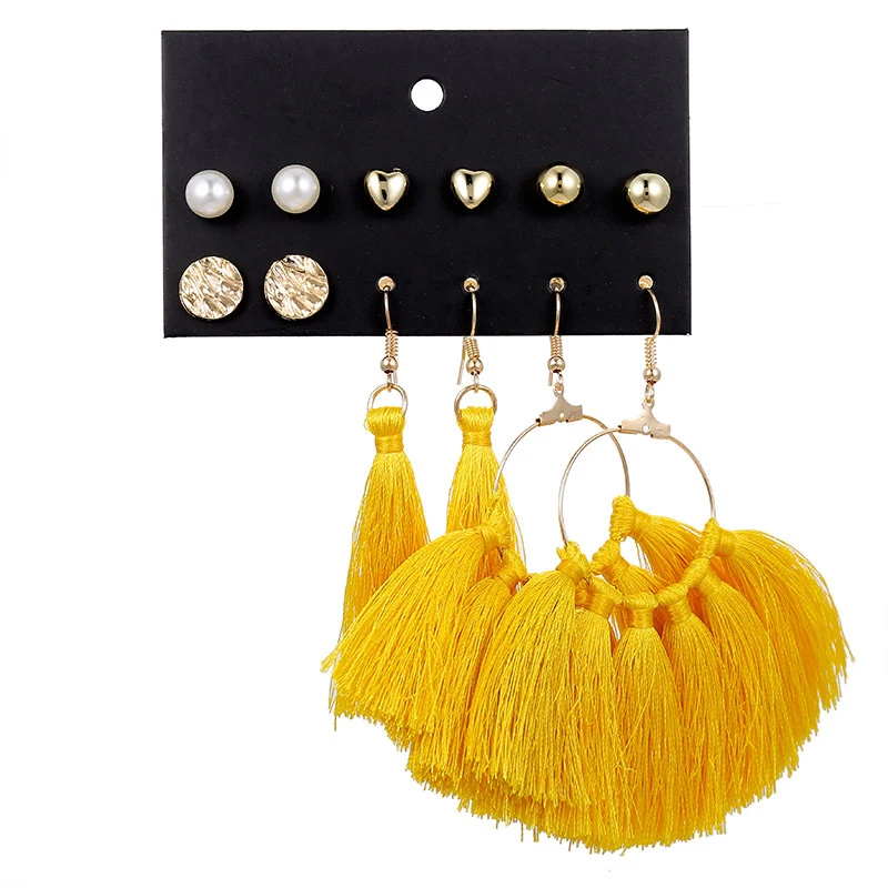 Женские Геометрические серьги кольца CUTEECO винтажные с кисточками в виде ромба