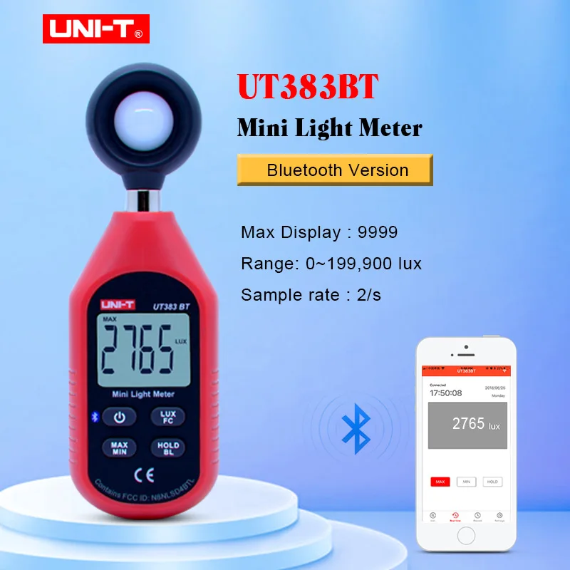 Цифровой Люксметр UT383BT UNI-T Bluetooth мини-измеритель освещенности оборудование для