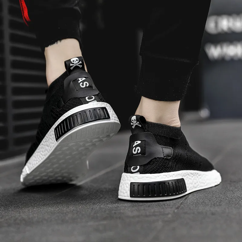 Тонкие летние туфли белые мужские кроссовки подростковая обувь без шнуровки