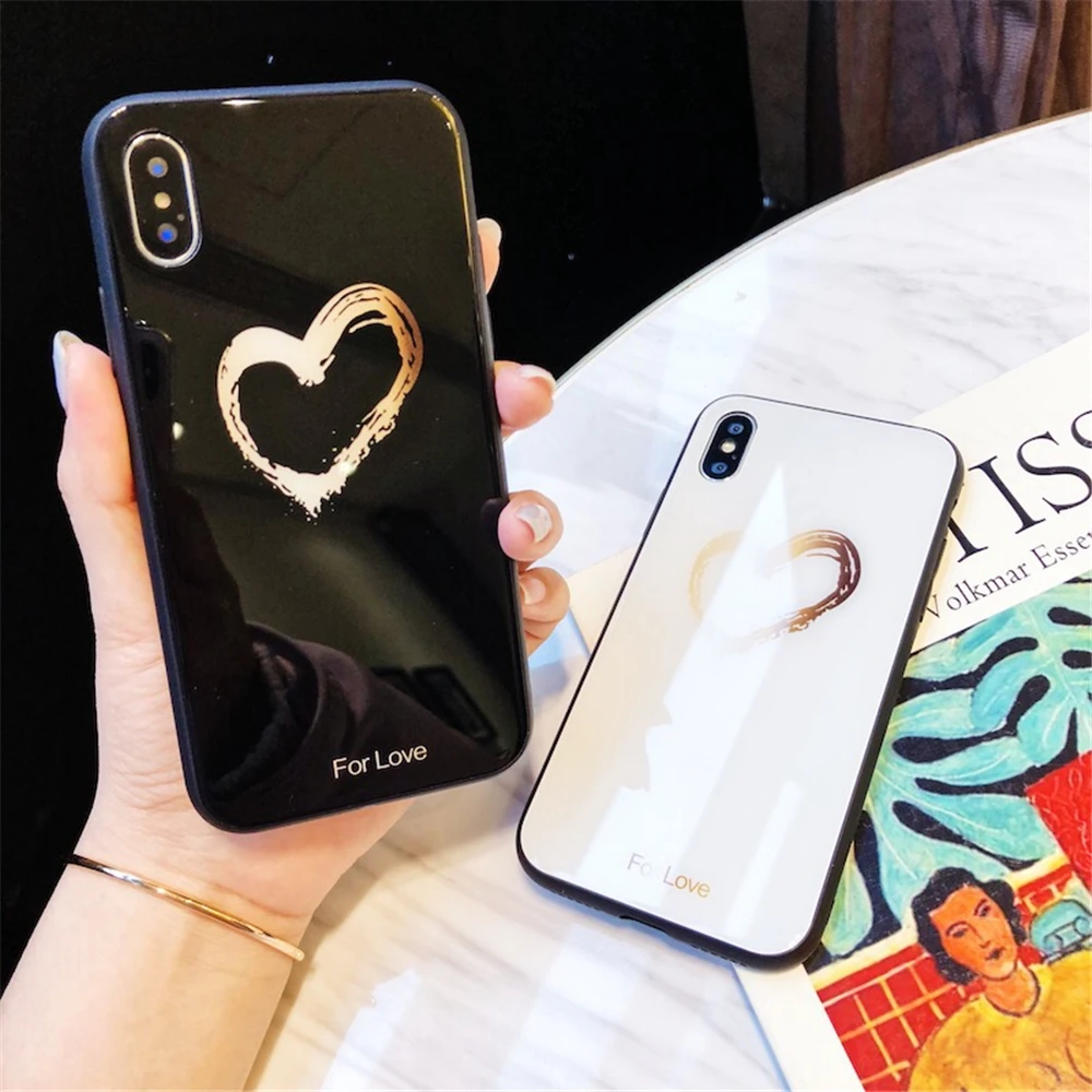 Оригинальный мобильный телефон чехол для IPhone X Iphone 6 S 7 8 плюс мода в форме сердца