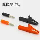 Зажим типа Аллигатор 55 мм + штепсельная вилка типа банан, тестовый зонд с клипсами для кабеля типа банан 4 мм