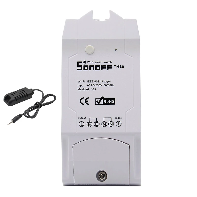 SONOFF TH16 SI7021 датчик влажности переключатель беспроводной зонд монитор температуры мониторинг Wifi умный дом пульт дистанционного управления - Комплект: TH16 With AM2301