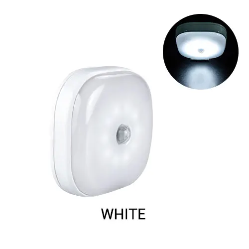 White Shell White Беспроводной светодиодный движения PIR Сенсор Кухня шкаф светильник Батарея лампа с светильник Сенсор Bajada De Cama холодильник освещение для шкафа - Цвет: White Shell White