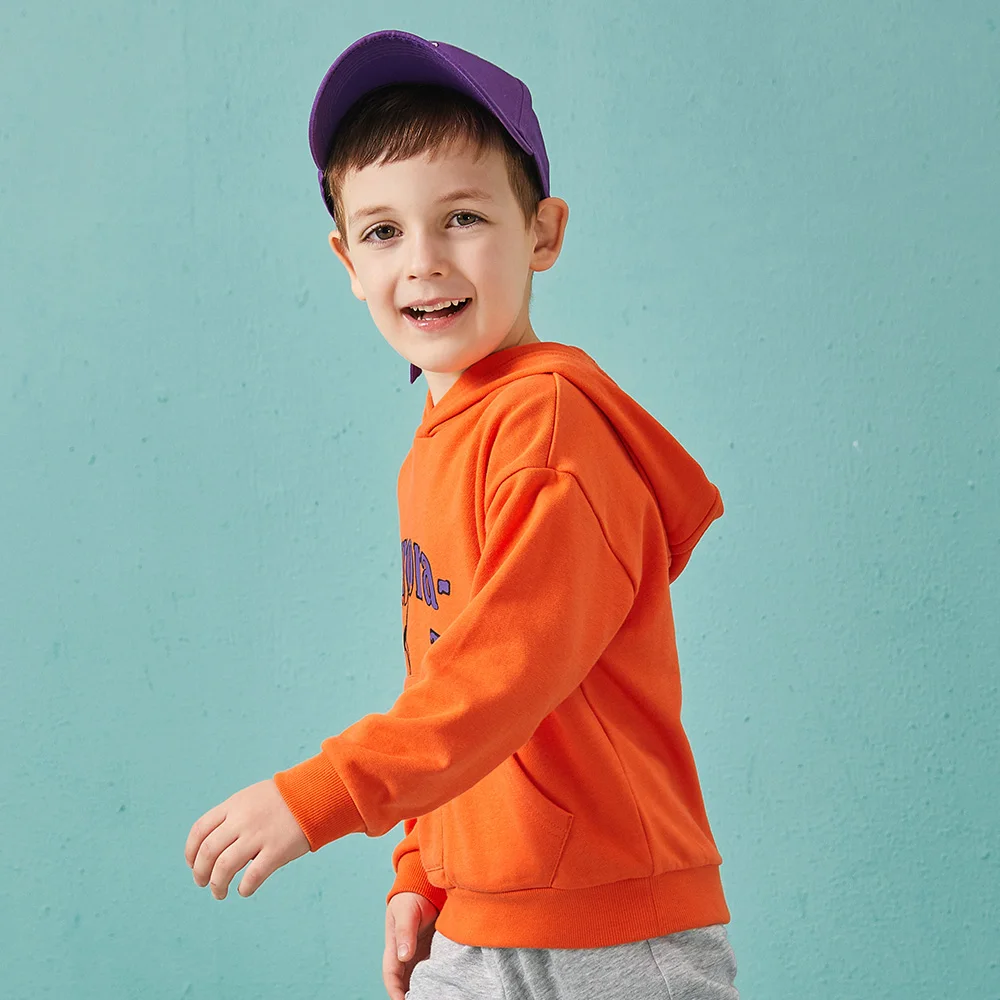 Balabala/Детская толстовка с капюшоном и принтом для мальчиков карманами мягкий