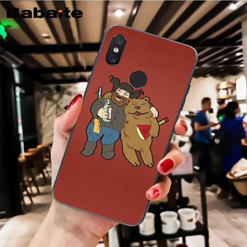 Babaite для русской зимы; медведь чехол для телефона чехол для Xiaomi MiA1 A2 lite F1 Redmi8 6A 4X 5Plus S2 Note7 8Pro 5A 7A