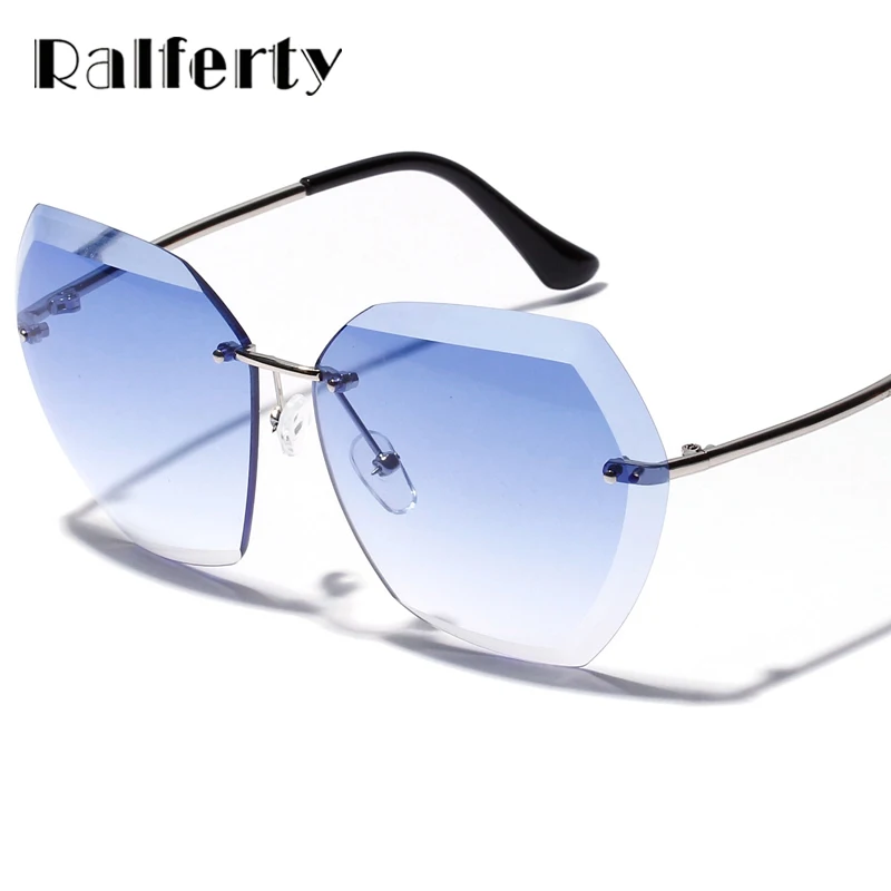 Ralferty женские шестигранные Солнцезащитные очки прозрачные розовые синие