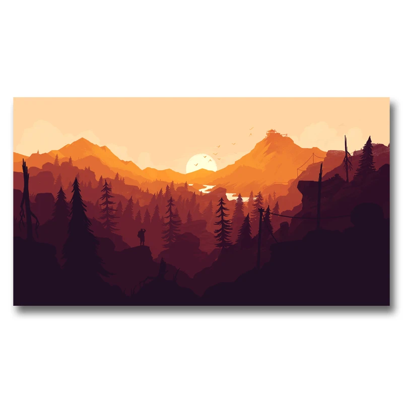 Firewatch горы лес видео постеры с сюжетами игр и принтами шелковые домашние картины