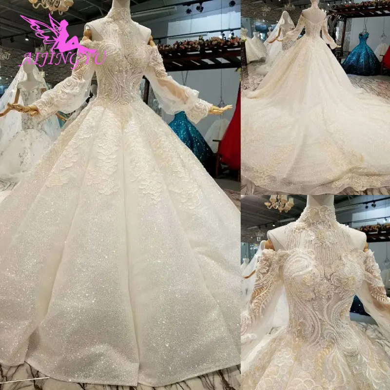 AIJINGYU Wedding Gown and Luxury Dresses Cheap Near Me Lace Indian Beautiful Gowns Wedding Princess Dress