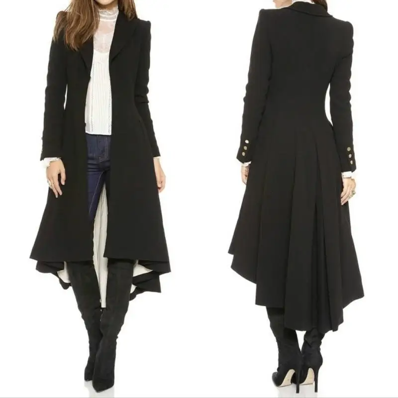 Yfashion, женское модное пальто с отворотом, костюм, куртка, запонки, складные, ласточкин хвост, тип, шерстяное пальто для зимы