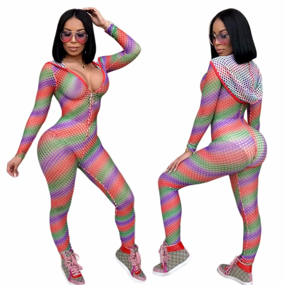 2018 летние комбинезоны Для женщин комбинезон сексуальный глубокий V шеи Playsuit