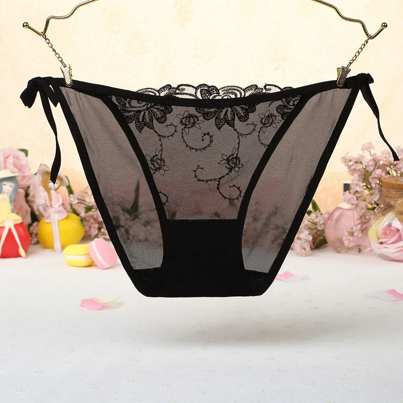 Трусы женские кружевные с заниженной талией брендовые пикантные треугольные