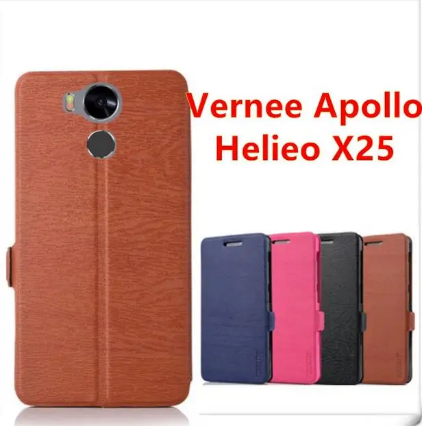 Vernee Apollo Helio X25 5 дюймов 100% Оригинальный PU кожаный флип чехол для смартфон в наличии