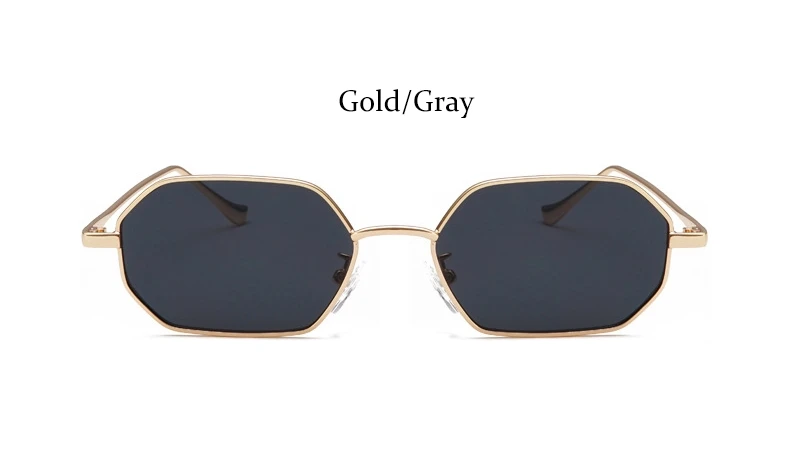 Gold Gray Квадратные женские солнцезащитные очки, модные брендовые женские солнцезащитные очки, Ретро стиль, металлическая оправа, солнцезащитные очки для мужчин, шестигранные, UV400 - Цвет линз: Gold Gray