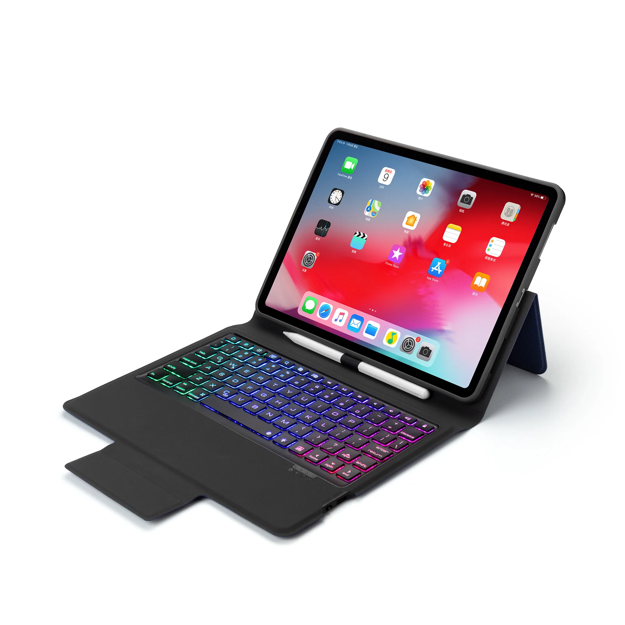 Кожаный чехол с беспроводной клавиатурой Bluetooth для iPad Pro 11 дюймов 2018 цветной