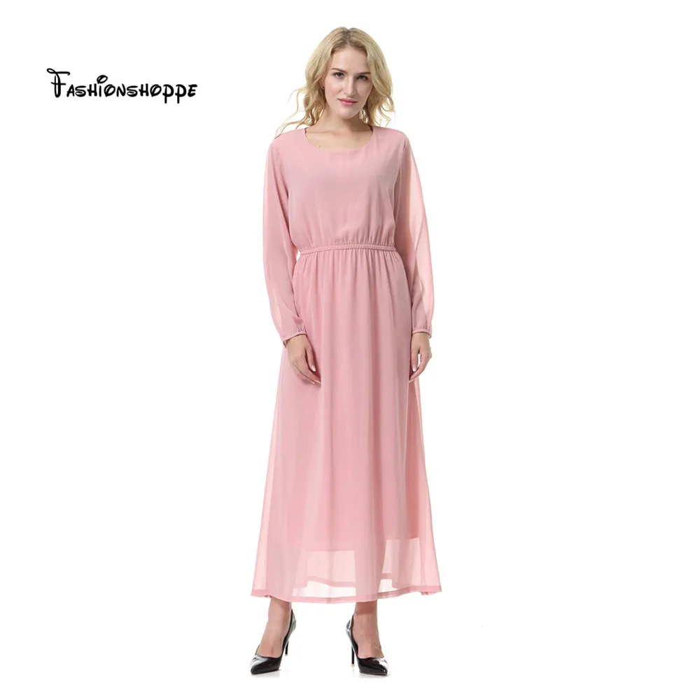 Одежда для Абайи простые шифоновые платья в турецком мусульманском стиле женщин