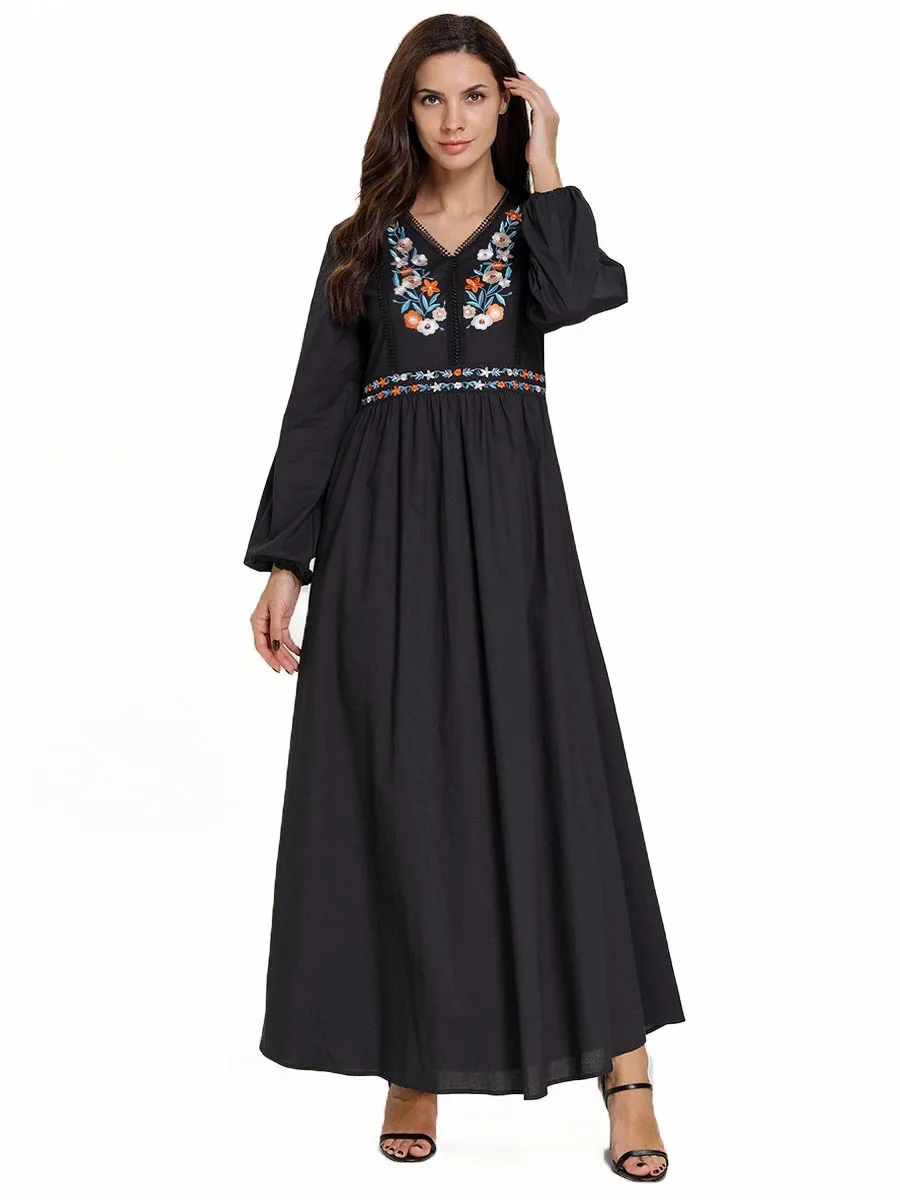 Черное длинное платье макси Vestidos большого размера женская одежда винтажное