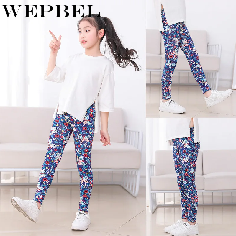 WEPBEL/Леггинсы с принтом для девочек Одежда маленьких Детские обтягивающие