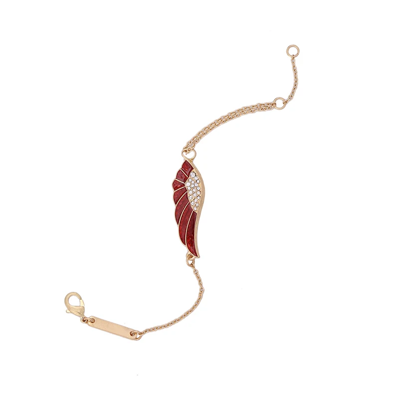 Модный браслет с красной эмалью и кристаллами новинка 2019 простой для женщин
