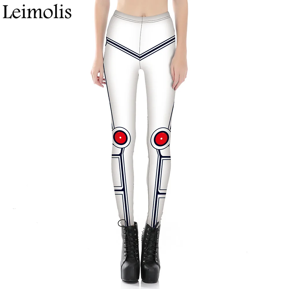 Женские леггинсы для фитнеса Leimolis готические белые брюки с высокой талией и 3D