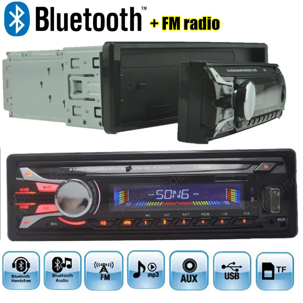 bluetooth в тире автомобиля радио Съемная передняя панель Seperable Передняя панель 1-Din Стерео FM USB/SD AUX аудио MP3 плеер