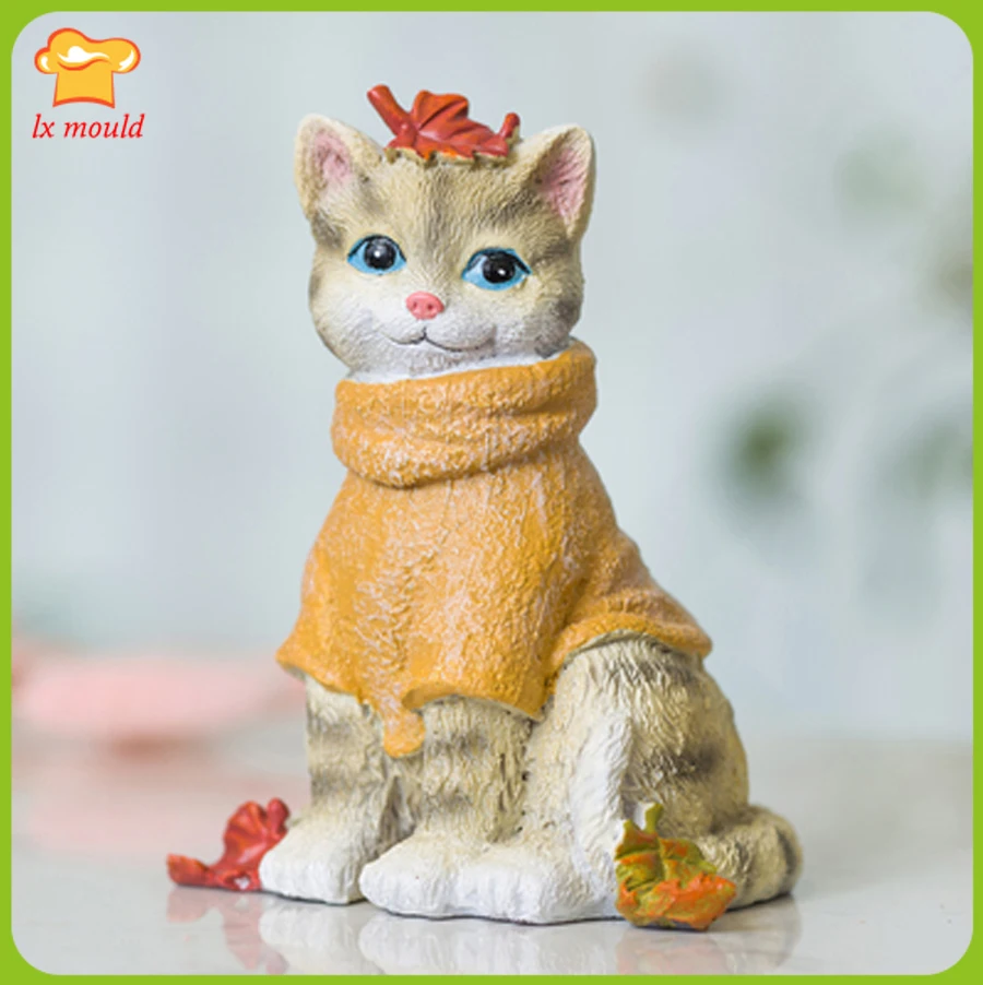 Кленовый лист · кошка силиконовая форма животное котенок подарок на день рождения украшение дома свеча Смола плесень