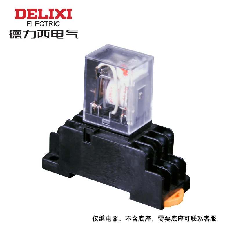 DELIXI-Mini relé con Base, CDZ9L-52P HH52PL con luz, 8 pines, ACDC220V, ACDC24