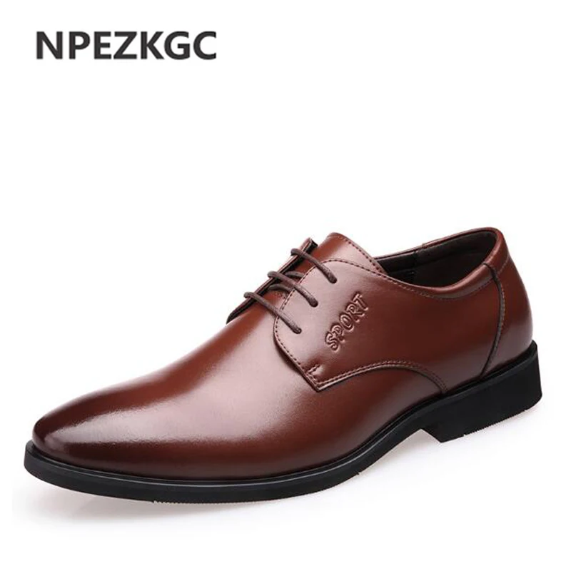 Туфли NPEZKGC мужские классические модные оксфорды из натуральной кожи