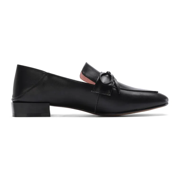 Женские туфли из коровьей кожи без застежки с квадратным носком размеры 34-43 |