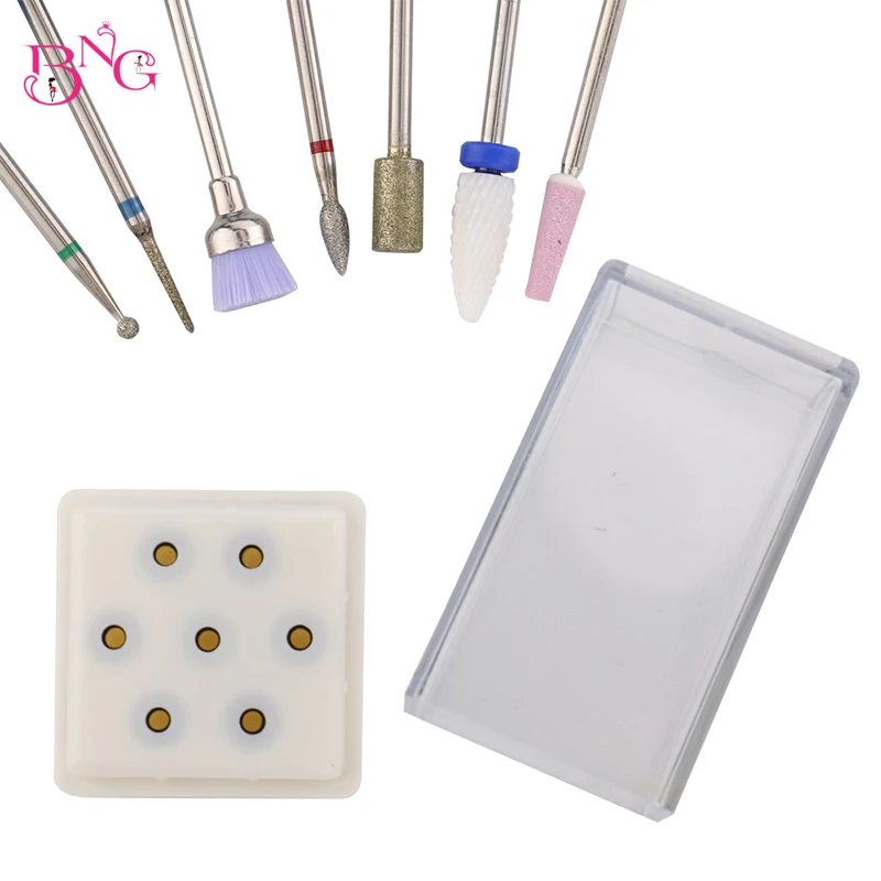 BNG 7cs/lot Nail Drill Bit Set Cuticle Art File Cleaner Electric Ceramic Gel Finger Carbide metal file Manicure Pedicure | Красота и
