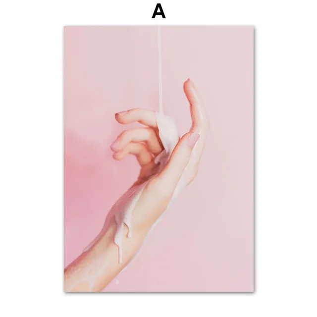 Белый Gohipang Vogue Girl Hand Feminism Planet Symbol Wall Art Холст Живопись скандинавские плакаты и принты настенные картины для гостиной - Цвет: Белый