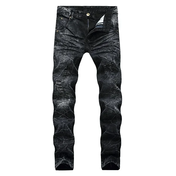 Высокое качество, мужские джинсы, рваные джинсы, Homme Masculino, модный дизайн, мужские джинсы, узкие джинсы для мужчин, штаны - Цвет: 1