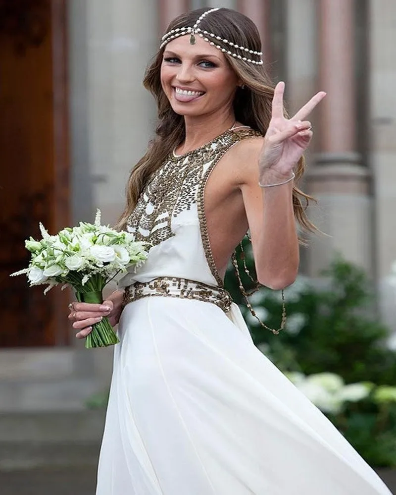 Vestido De Noiva 2017 Chiffon Beach Wedding Dress Sexy Backless Halter Beading Boho Robe Mariage | Свадьбы и торжества