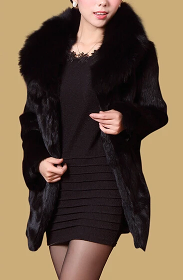 Новое поступление модное 100% натуральное пальто из кроличьего меха с роскошным