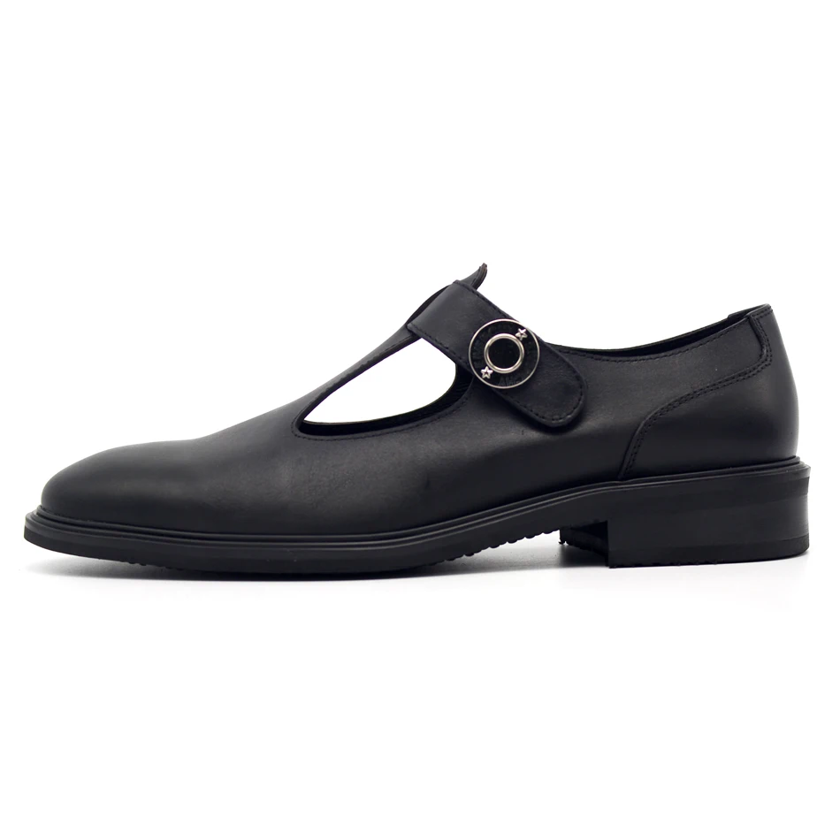 

Fashion Hot Black Mens Hook Cover toe Sandals Italian Style Leather Formal Business Shoes