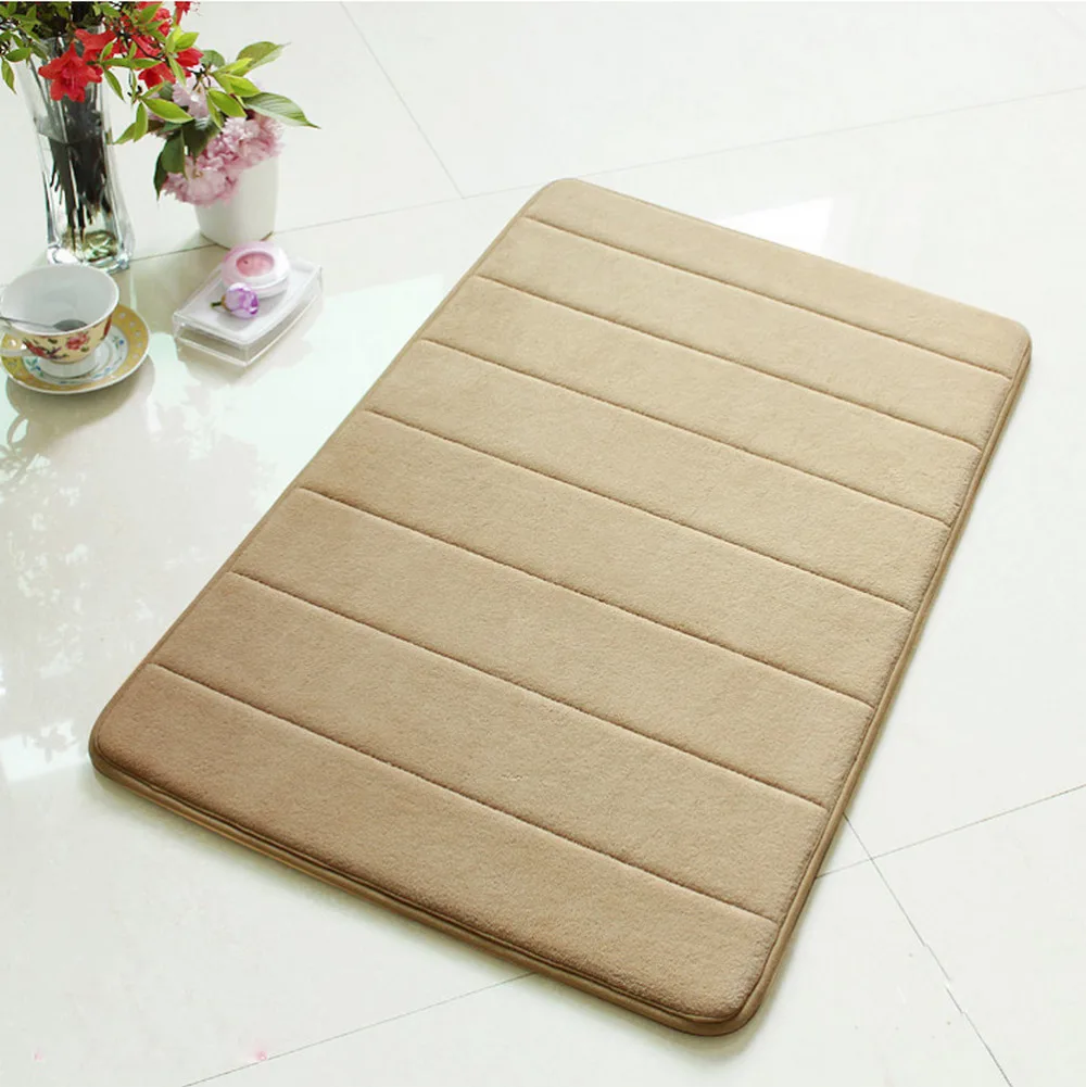 NiceRug Top Quality Memory Foam Water-absorbing Non-Slip Soft Striped Bath Mat Carpet Floor Mats Luxurious Ru | Дом и сад