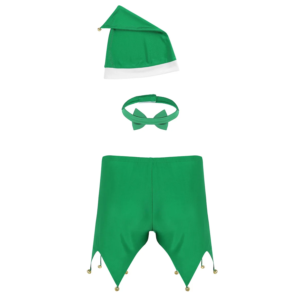 TiaoBug мужские зеленые боксеры шорты с шапка с бабочками набор для взрослых Рождество эльфийский костюм необычные рождественские вечерние сексуальные мужские ролевые нижнее белье