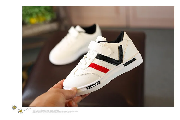 

Children White Sport Shoes Toddler Slip-on Soft Running Sneakers Hook Loop Comfortable Non-skid Rubber Shoes