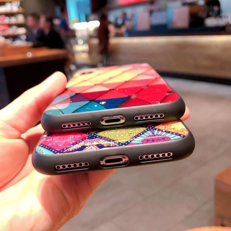 Для Xiaomi mi x 3 Чехол золотой фольги блеск Треугольник Сращивание милый контрастный