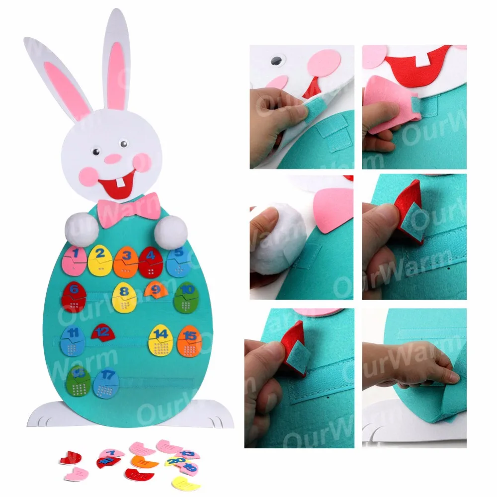 1 set diy rabbit OurWarm ручной работы DIY Войлок игрушки для детей Войлок для вышивки творчества Войлок животных украшения сделай сам - Цвет: 1 set diy rabbit