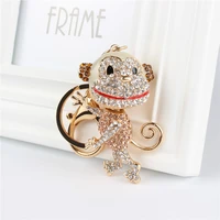 monkey crystal charm pendant purse bag car key ring chain jewelry accessories weddding party gift