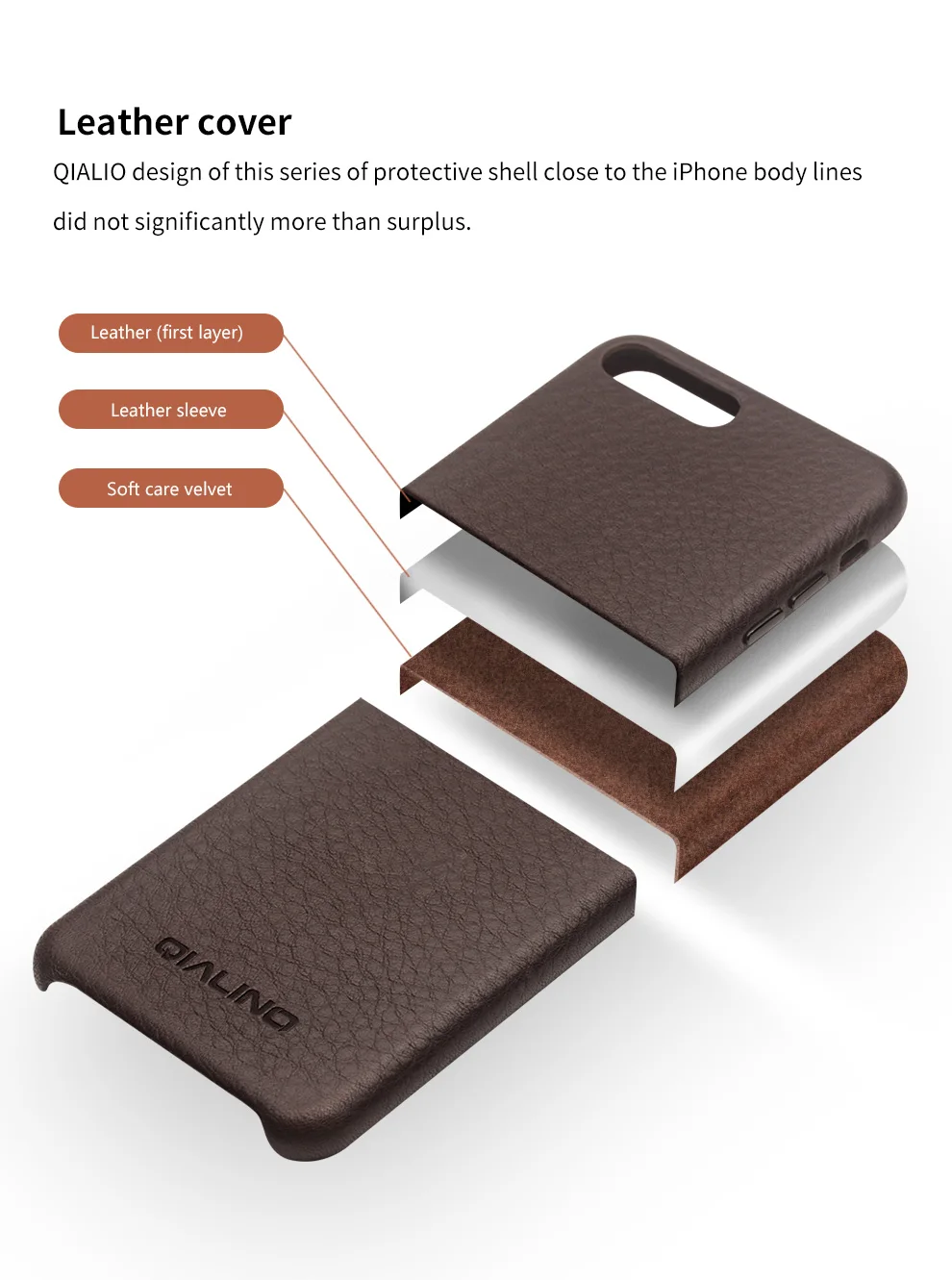 QIALINO роскошный чехол из натуральной кожи для iPhone 8, ручная работа, ультра тонкий модный чехол для телефона, для iPhone 8 Plus для 4,7/5,5 дюймов