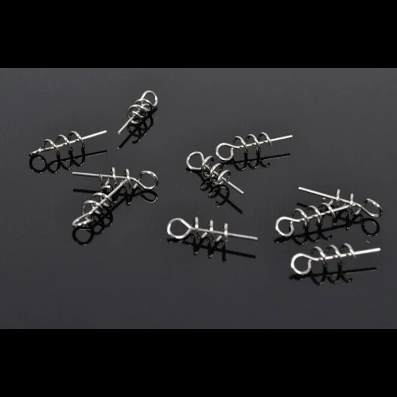 100 шт./лот мягкие приманки рыболовные крючки пружинный замок из нержавеющей стали
