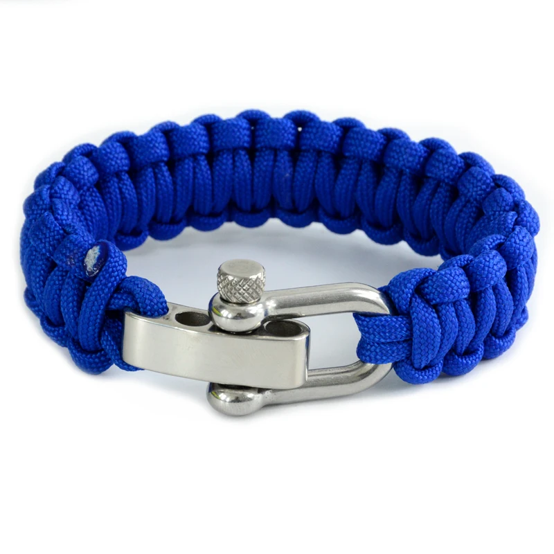 Браслет для выживания Paracord с регулируемой нержавеющей стали D сережка наружного