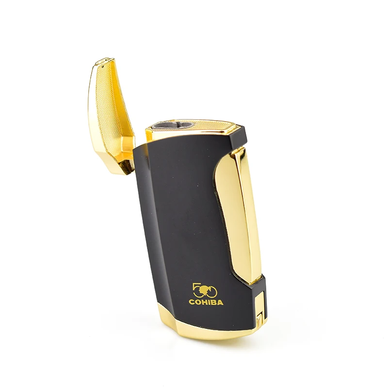 COHIBA зажигалка для сигарет Сигар Зажигалка с двойной струей пламени и